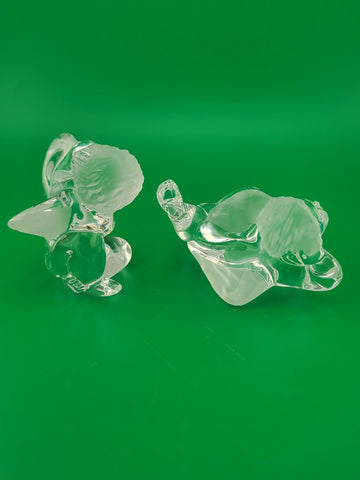 Pair Of Vintage Daum France Crystal Cherubs Angels Signed. Mint Condition Signed