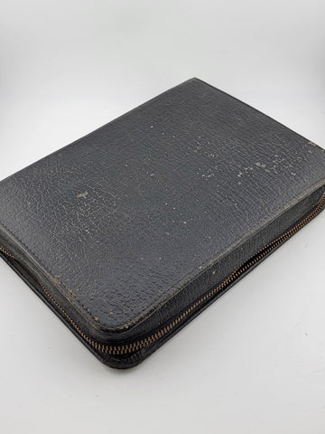Antique Rumpp Vanity Travel Kit Leather Case w/Mohawk Men's Shaving Grooming ICS