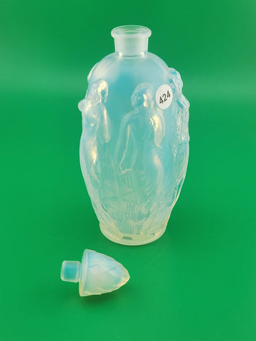 New Vintage Sabino Opalescent Art Glass Perfume Scent Bottle Nudes France