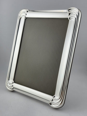 New Vintage 5x7 Dioni Italy Picture Frame Silver Plate Wood Frame 1970’s 80’s.