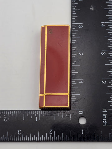 Vintage Cartier ''Must de Cartier'' Red Gas Lighter ''Laque-de-Chine''. Working