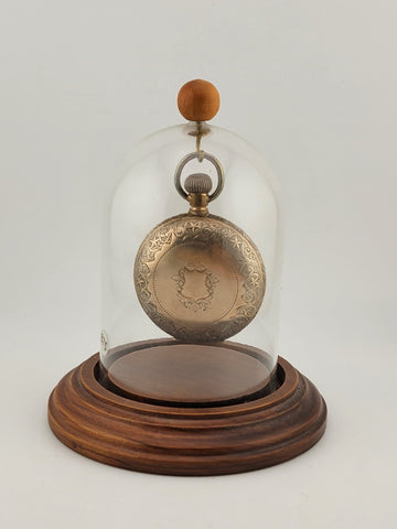 The Plan Gold Plated Swiss Pocket Watch by David Perret c.1890. W Glass Dome.