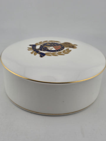 Rare Vintage 1989 Ralph Lauren Wedgwood Bone China Polo Crest Trinket Box