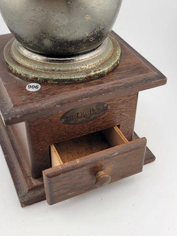 Vintage MR. DUDLEY INTERNATIONAL Wood & Metal Hand Coffee Grinder  Box Style