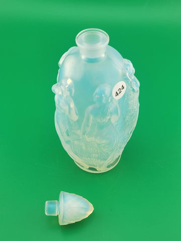 New Vintage Sabino Opalescent Art Glass Perfume Scent Bottle Nudes France