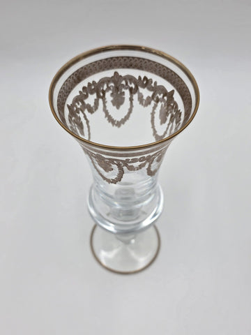 Set Of 8 Neiman Marcus Arte Italica Medici 24K Gold Glasses Goblets. 8 In Tall.