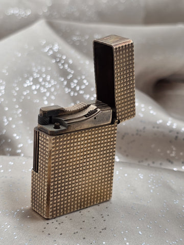 Vintage S.T. Dupont Ligne 1 Large 20µ Gold Plated Diamond Head Lighter France