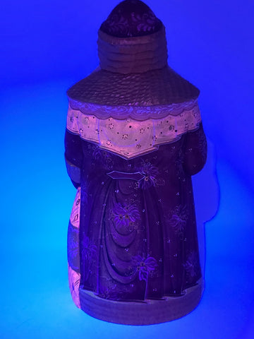 Ded Moroz Russian Hand Carved Wooden Santa Figurine Sergiyev Posad. Fluorescent.