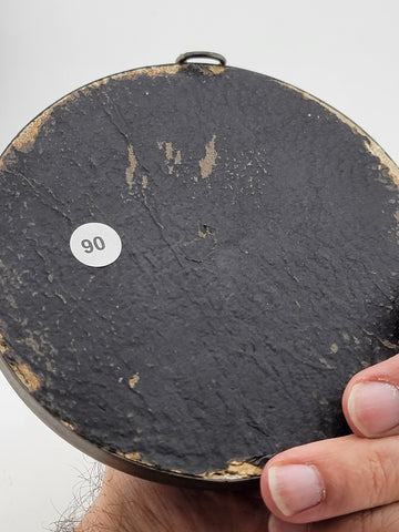 Rare One Of Kind Antique Jesus & Mary Wall Hanging Bronze & Green Marble Plaques