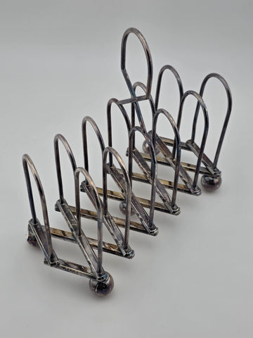 Antique Silver Plated Victorian Toast Rack Thomas White Sheffield England C1880