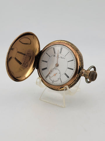 The Plan Gold Plated Swiss Pocket Watch by David Perret c.1890. W Glass Dome.