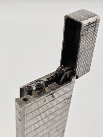 Rare Vintage S.T. Dupont Paris Large Table Lighter Silver Guilloche France 6"