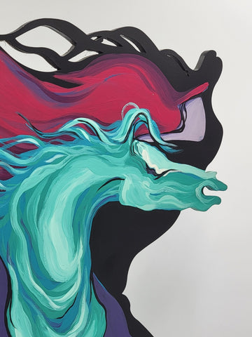 Rare Ltd Edition Bonnie Leibowitz Hand Painted Acrylic on Cast Iron 26/50. 24 In