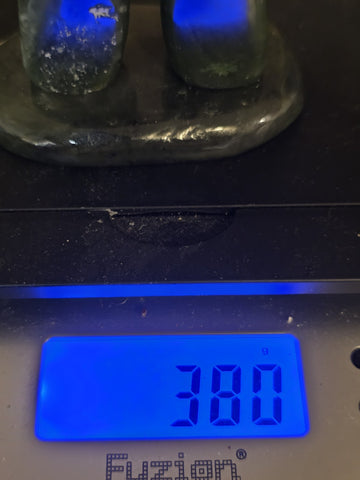 Vintage Mid Century Inuit Inuksuk Natural Nephrite Green Jade Man Sculpture.