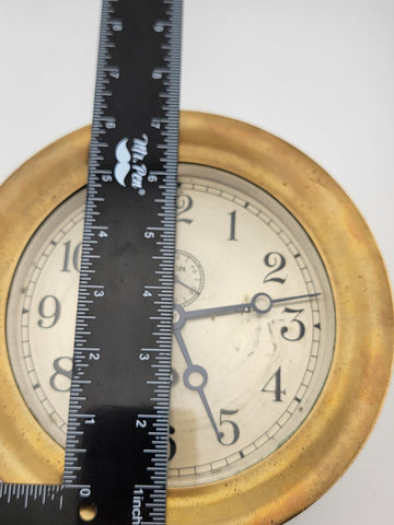 Rare Antique WW1 Chelsea Brass Ships Clock 6" Dial US. Navy Circa 1910. Working.