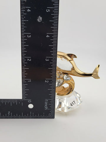 Lencia  Star Collection Austrian Lead Crystal/ 22 Carat Goldplated Metal Dolphin