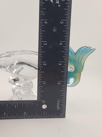 Vintage Royales de Champagne Frosted and Clear Crystal Cockatoo Bird Figurine