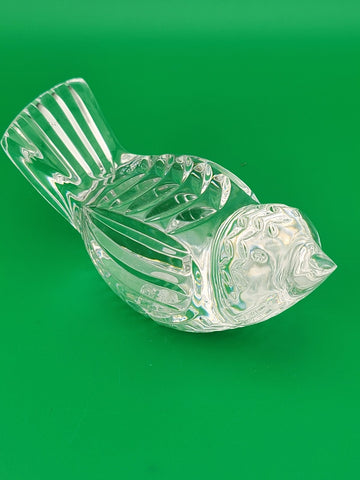 Vintage Waterford Crystal Bird Wren Sparrow Figurine Paperweight Made in Ireland