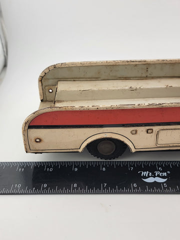 Vintage Yonezawa Tin Friction Barrel Truck 10.5inches Long - Untested.