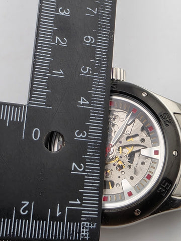 Akribos XXIV Men AK477BK Skeleton Stainless Steel Automatic 44mm Watch. Works