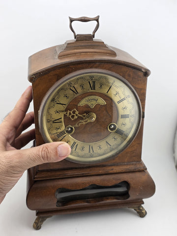 Vintage Warmink WUBA Mantel Shelf Dutch clock 8 day table Hermle striking. Works