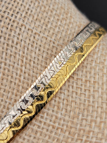 HAN Gold Vermeil over Sterling 925 Silver Italy 30 Inch Necklace. Double Sided.