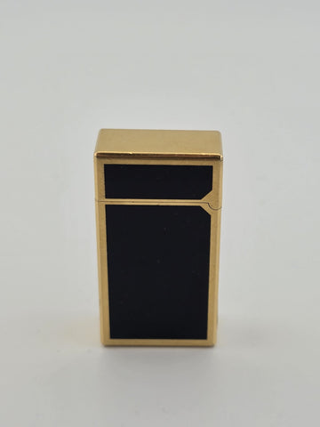 Rare VINCI Paris Gold Black Lacquer Butane Lighter France Dupont Style Working
