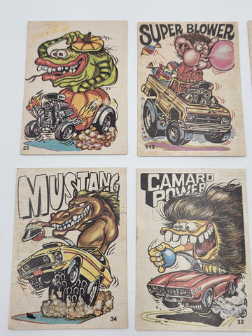 1970 Donruss Odd Rods Sticker Cards Lot of 12 Hot Rod Monster Rat Fink Style