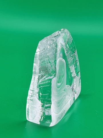 VINTAGE 1960'S MODERNIST LITTLE MERMAID SIGNED NYDRO CRYSTAL SCULPTURE - SWEDEN