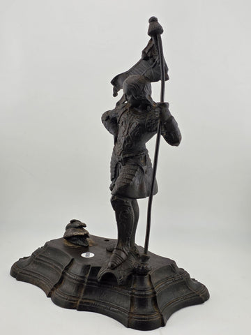 Antique 19thC Bronze Knight Warrior Clock Topper – Medieval St. George Style.