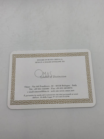 Rare OMAS 502 Sterling Silver 925 Faceted Ballpoint Pen Box & Papers Italy. 48g.