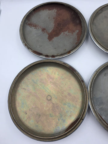Vintage Buick Tri-Shield Dog Dish Poverty Hub Caps Set of 4 10" 1941-1960 OEM