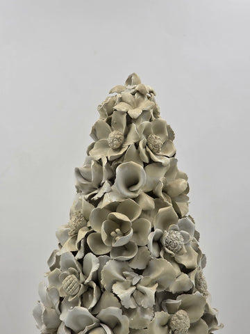 Vintage Large Italian Porcelain Floral Topiary Urn Capodimonte Style 17.5". Read