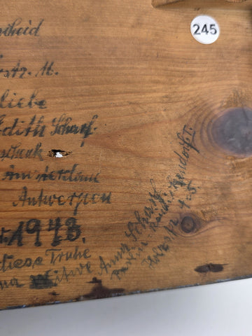 Rare Antique Hand Inscribed 1943 German Folk Art Chest WWII Augsburg Kepsake Box