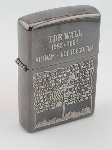 Vintage Rare Unfired 2002 Zippo The Wall Vietnam Remembered 1982 - 2002 Lighter