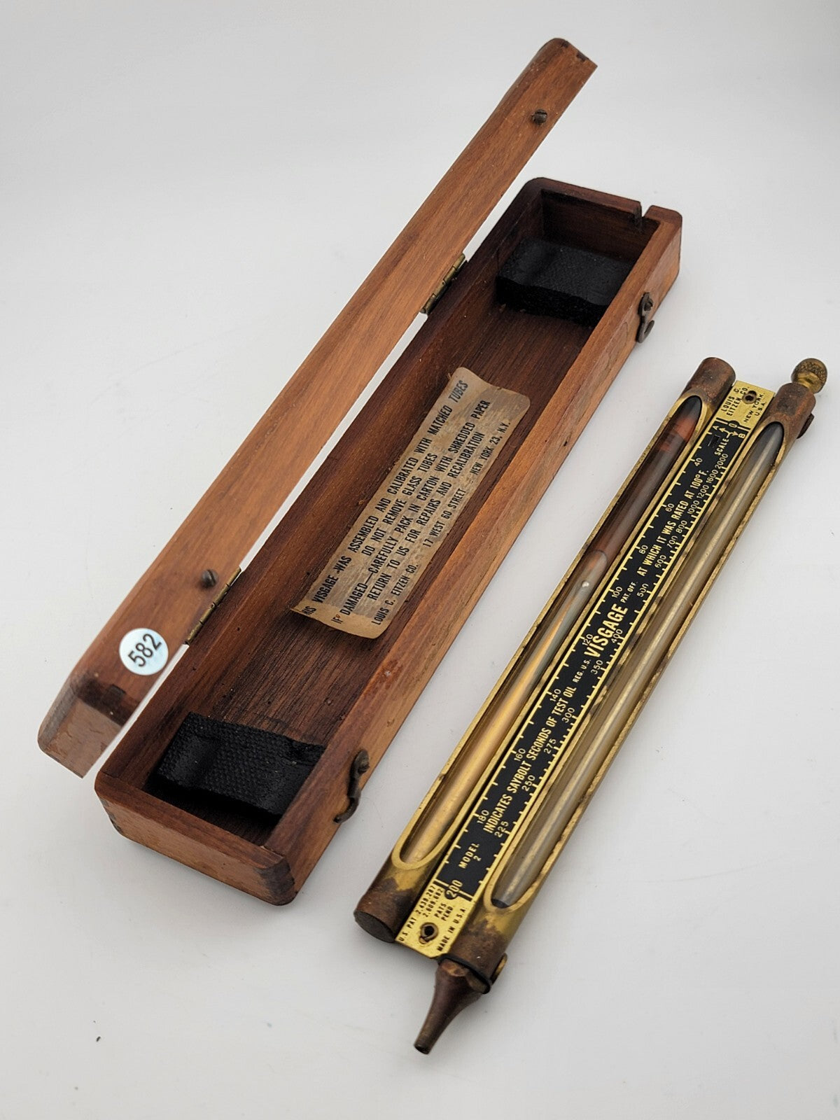 Rare Antique Louis Eitzen Visgage Oil Viscosity Comparator Instrument w/ Case