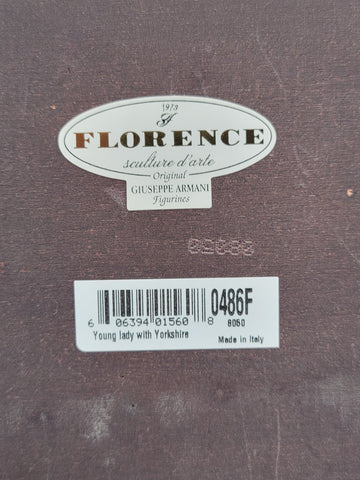 VTG Giuseppe Armani "Lady With Yorkshire" Porcelain Figurine #0486F 13"H SIGNED