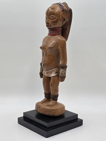 1940's Vintage Baule African Fertility Figure 15" Handcarved Wood Ivory Coast
