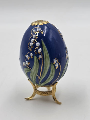Set Of 4 Franklin Mint House of Faberge Jeweled Imperial Eggs Stands Boxed