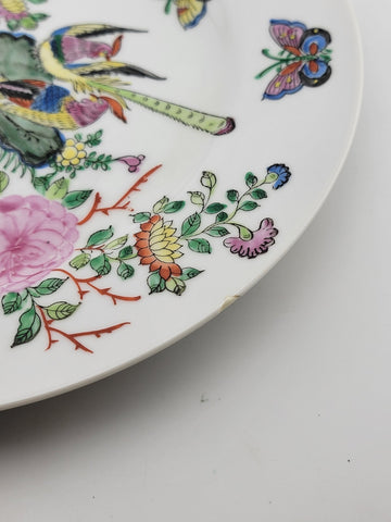 vintage Chinese hand painted CPC MADE IN MACAU Plate. Minor Chip