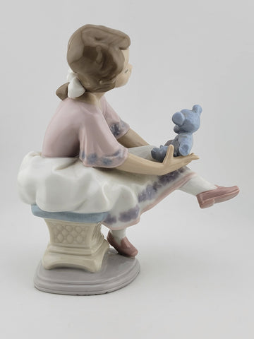 LLADRO PORCELAIN FIGURINE #7620 "BEST FRIEND" Girl with Teddy Bear VINTAGE SPAIN