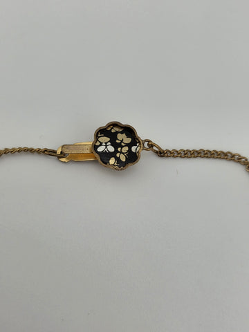 Rare 1940s Japanese 24K Gold Plated Damascene Butterfly Necklace Bracelet Set
