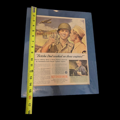 Original 1943 WW2 Studebaker Employee Ad Williams Family, South Bend Indiana