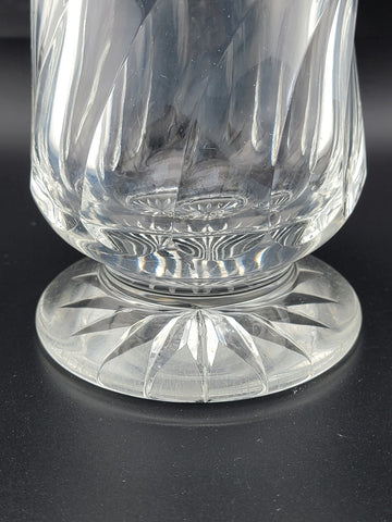 Antique Tall 8 inch 19th C. Cut crystal vase with 835 European silver collar rim