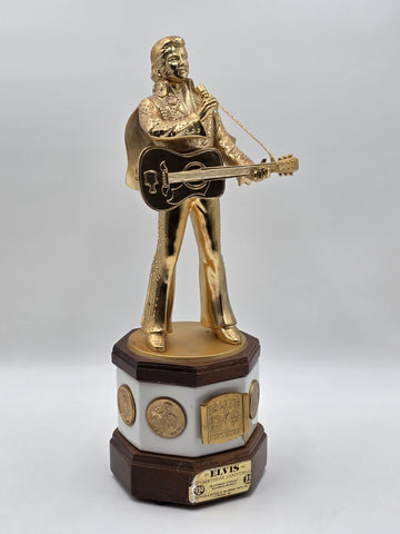 RARE EMPTY NEWM CCORMICK ELVIS PRESLEY 50TH BIRTHDAY XL 18" DECANTER MUSIC BOX
