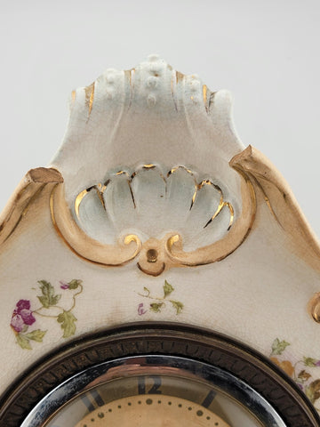 Rare Antique Rudolstadt Germany Porcelain United Electric Clock. Working Cond.