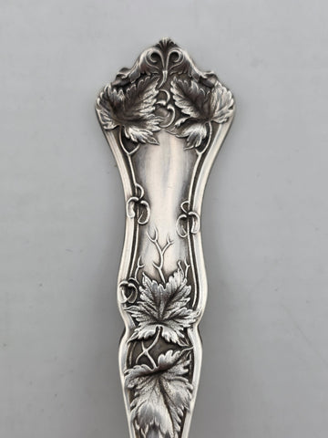 Antique Sterling Silver Spoon Handle Keychain Floral Art Nouveau 28.4g