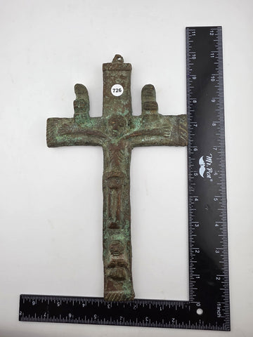 Antique Ethiopian Bronze Cross Crucifix Processional 18th C Coptic Christian