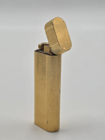 Vintage Cartier Paris Gold Tone Guilloche Flip Top Lighter Swiss Made 18072E