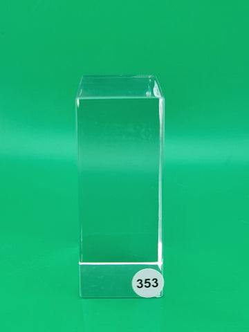 Rare Baccarat Glass Rectangle THE STATE OF TEXAS Crystal Paperweight. Signed.